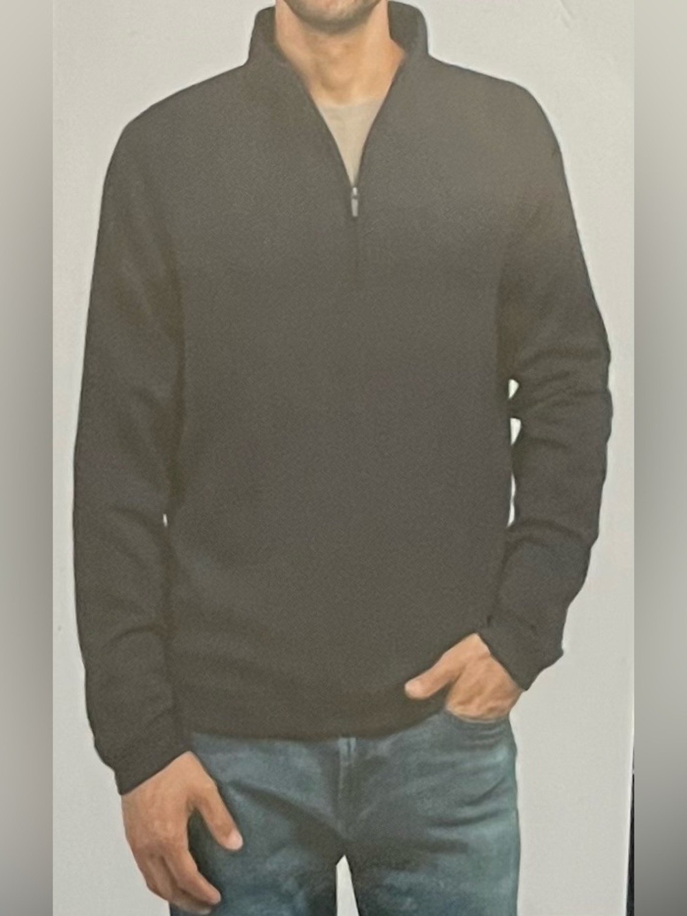 Men's Half-Zip Sweater Pullover - Navy Blue